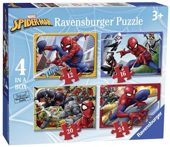 Ravensburger - Puzzle Spiderman, Collezione 4 in a Box, 4 puzzle da 12-16-20-24 Pezzi, Età Raccomandata 3+ Anni  Ravensburger 2023 | libraccio.click