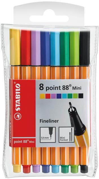 Fineliner - STABILO point 88 Mini - Astuccio da 8 - Colori assortiti  Stabilo 2022 | libraccio.click