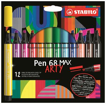 Pennarello Premium a tratto doppio (1 + 5 mm) - STABILO Pen 68 MAX - ARTY - Astuccio da 12 - Colori assortiti  STABILO 2024 | libraccio.click