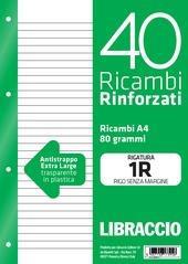 Ricambi rinforzati A4 Libraccio 40 fogli a righe