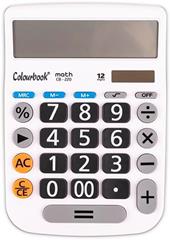 Colourbook Calcolatrice Da Tavolo 12 Cifre Display Grande LCD, Tasti Jumbo Anti Incastro, Dual Power Solare E Batteria