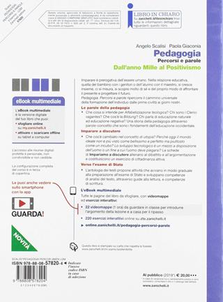 Pedagogia. Percorsi e parole. Dall'anno mille al positivismo. Per il secondo biennio delle Scuole superiori. - Paola Giaconia, Angelo Scalisi - Libro Zanichelli 2019 | libraccio.click