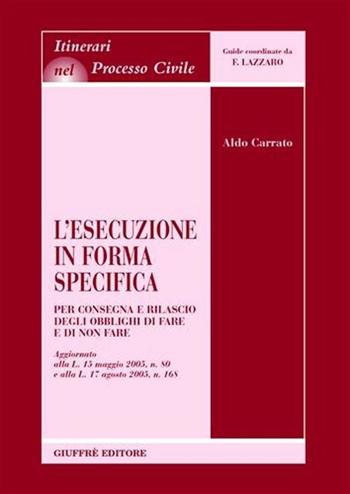 L' esecuzione in forma specifica. Per consegna e rilascio degli obblighi di fare e di non fare - Aldo Carrato - Libro Giuffrè 2005, Itinerari nel processo civile | libraccio.click