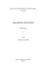 Archivio Nicolini. Inventario. Vol. 1