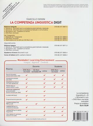 La competenza linguistica. Con quaderno di lavoro-Mappe DSA. Per la Scuola media. Con DVD-ROM. - Marcello Sensini - Libro Mondadori Scuola 2012 | libraccio.click