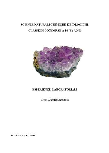 Scienze naturali chimiche e biologiche. Classe di concorso A-50 (ex A060). Esperienze laboratoriali - Antonino Sica - Libro Youcanprint 2018 | libraccio.click