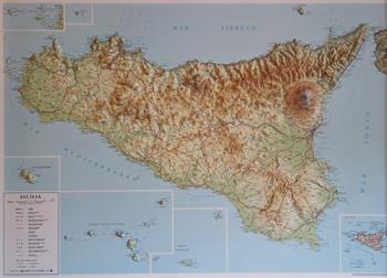 Sicilia 1:350.000 (carta in rilievo senza cornice)  - Libro Global Map 2020 | libraccio.click