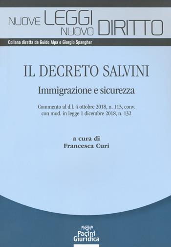 Il Decreto Salvini. Immigrazione e sicurezza  - Libro Pacini Giuridica 2019, Nuove leggi. Nuovo diritto | libraccio.click