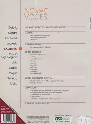 Novae voces. Sallustio. Per i Licei e gli Ist. magistrali - Martino Menghi, Massimo Gori - Libro Edizioni Scolastiche Bruno Mondadori 2007 | libraccio.click