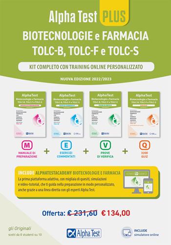 Alpha Test plus Biotecnologie e Farmacia TOLC-B, TOLC-F e TOLC-S. Kit completo di preparazione con training on line. Nuova ediz. - Stefano Bertocchi, Doriana Rodino, Alberto Sironi - Libro Alpha Test 2021, TestUniversitari | libraccio.click