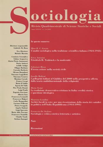 Sociologia. Rivista quadrimestrale di scienze storiche e sociali (2002). Vol. 2 - Gabriele De Rosa - Libro Gangemi Editore 2015, Periodici | libraccio.click