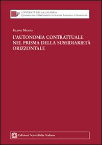 L'autonomia contrattuale nel prisma della sussidiarietà orizzontale - Filippo Maisto - Libro Edizioni Scientifiche Italiane 2016, Univ. Calabria-Fac. di economia | libraccio.click
