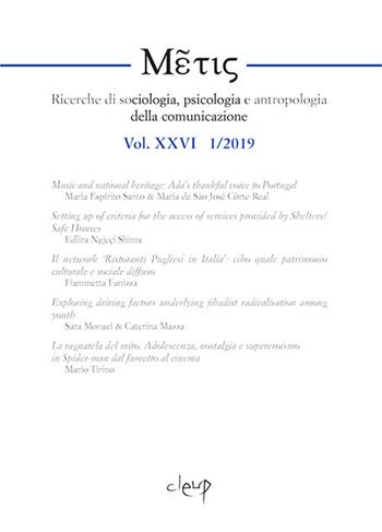 Metis. Ricerche di sociologia, psicologia e antropologia della comunicazione (2019). Ediz. multilingue. Vol. 1  - Libro CLEUP 2019 | libraccio.click