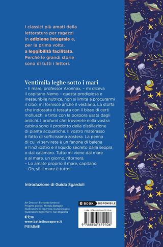Ventimila leghe sotto i mari. Ediz. ad alta leggibilità - Jules Verne - Libro Piemme 2021, I classici del Battello a vapore | libraccio.click