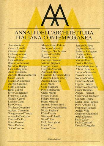 Annali dell'architettura italiana contemporanea (1988-1989)  - Libro Officina 1991 | libraccio.click