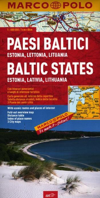 Paesi baltici, Estonia, Lettonia, Lituania 1:800.000  - Libro Marco Polo 2012, Carte stradali Marco Polo | libraccio.click