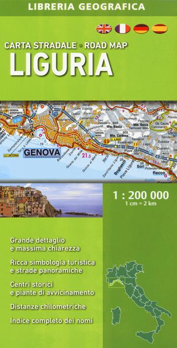 Liguria 1:200.000  - Libro Libreria Geografica 2018, Carte stradali regionali d'Italia | libraccio.click