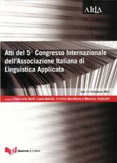 Atti del 5° Congresso internazionale dell'Associazione italiana di linguistica applicata (Bari, 17-18 febbraio 2005). Problemi e fenomeni di mediazione linguistica e culturale