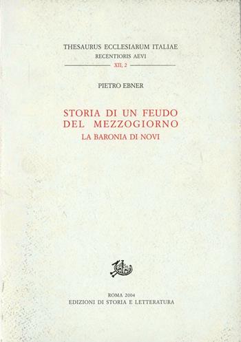Storia di un feudo del Mezzogiorno. La baronia di Novi - Pietro Ebner - Libro Edizioni di Storia e Letteratura 2004, Thesaurus ecclesiarum Italiae | libraccio.click