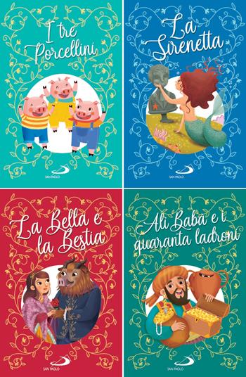 I tre porcellini-La sirenetta-La Bella e la bestia-Alì Babà e i quaranta ladroni  - Libro San Paolo Edizioni 2024, I più bei libri per ragazzi | libraccio.click
