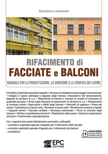 Rifacimento di facciate e balconi. Manuale per la progettazione, la direzione e la verifica dei lavori - Salvatore Lombardo - Libro EPC 2025 | libraccio.click