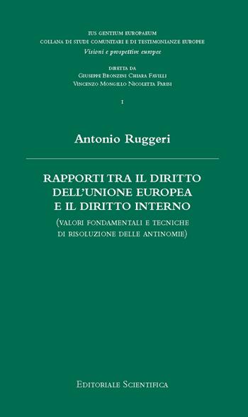 Rapporti tra il diritto dell'Unione Europea e il diritto interno. (Valori fondamentali e tecniche di risoluzione delle antinomie) - Antonio Ruggeri - Libro Editoriale Scientifica 2025, Ius Gentium Europaeum. Collana studi comunitari e di testimonianze europee | libraccio.click