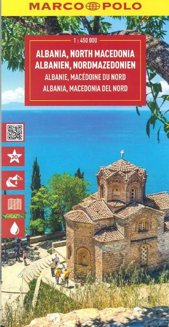 Albania e Macedonia del nord 1:450.000. Ediz. multilingue  - Libro Marco Polo 2025, Carte stradali Marco Polo | libraccio.click