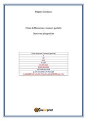 Primi di Mersenne e numeri perfetti. Quaterne pitagoriche