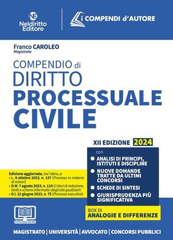 Compendio di diritto processuale civile. - Franco Caroleo - Libro Neldiritto Editore 2023 | libraccio.click