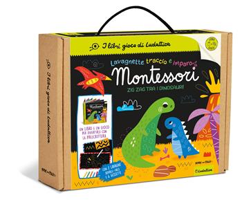 Zig-Zag tra i dinosauri! Ediz. a colori. Con 2 lavagnette double-face scrivi e cancella. Con 6 gessetti colorati. Con cancellino  - Libro Ludattica 2024, Lavagnette traccio e imparo Montessori | libraccio.click